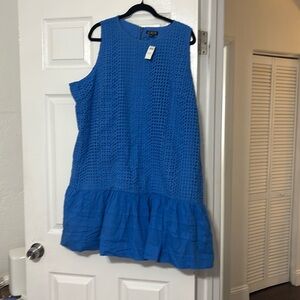 Blue eyelet dress